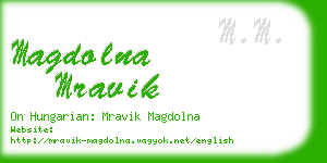 magdolna mravik business card